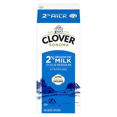 Clover Sonoma 2% Milk - 0.5gal