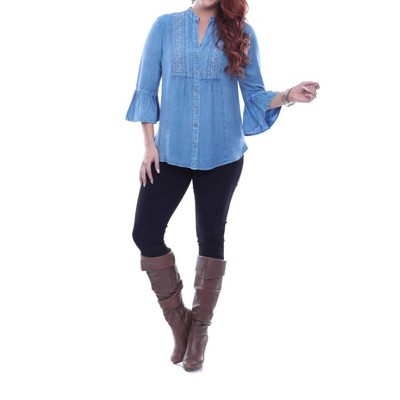 Women's Asha Embroidered Peasant Top - Parsley & Sage