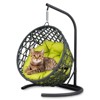 VisioGear Cat Swing Bed with Stand & Cushion, Cat Egg Chair, Indoor Hanging Swinging Cat Bed for Small Animals, Green & Black, 18.9"*19.3"*28.7" - 2 of 4