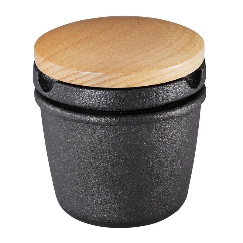 Zassenhaus Spice Grater, black cast iron w/ beech wood lid, 3.5" H, 2 of 6