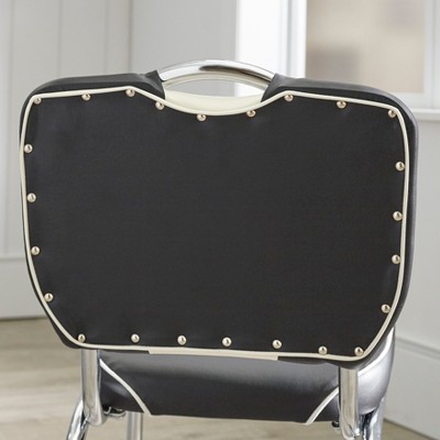 Raleigh Retro 3-Piece Black and White Faux Leather Dining Set