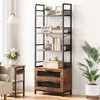 Industrial Bookcase Bookshelf  w/4 Tiers Open Storage Shelves Bookshelves Tall Display Racks Bookshelf for Bedroom, Living Room, Home Office, Brown - 2 of 4