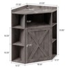 Corner Cabinet, Corner Storage Shelf with USB Ports, Wooden 6-Cubby Bookshelf - 2 of 4