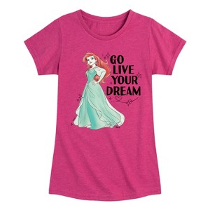 Girls' - Disney Princess - Ariel Go Live Your Dream Fitted Short Sleeve Graphic T-Shirt - 1 of 4
