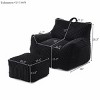 SEVOBAL Sofa Giant Plush Bean Bag Chair Armrests Footstool Comfy Beanbag Chaise Lounge Lazy Sofas Living Room Bedroom Dorm, Black, 22"*21.26"*12.8" - 3 of 4