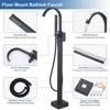 WOWOW Waterfall Single-Handle Freestanding Tub Faucet with Handshower, Floor Mounted Tub Filler Faucet - 3 of 4