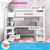 Max & Lily Twin Loft Bed, Solid Wood Loft Bed with Desk and Storage Shelves for Kids - 2 of 4