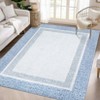 Washable Rug Modern Bordered Non Slip Rug Foldable Stain Resistant Rugs Geometric Low Pile Neutral Indoor Carpet for Bedroom Home Office Kids Room - 3 of 4
