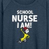 Women's - Dr. Seuss - School Nurse I Am Sam I Am Lightweight French Terry Wide Neck Long Sleeve Shirt - 2 of 4