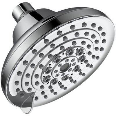 6 Spray Settings High Pressure Shower Head 5" Rain Fixed Showerhead
