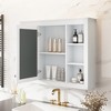 Chic Crate-Tall Bathroom Storage Cabinet – Freestanding Cabinet w/ 2 Different-Size Drawers & Adj. Shelf | MDF Painted Finish | White - 3 of 4