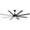 Airsurfer 72" Black Windmill Ceiling Fan with Color-Changing LED Light & Remote, 8 ABS Blades for Large Rooms, DC Motor, 7''&12'' Downdods - 3 of 4