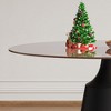Gulches 35" Round Dining Table, Mid-Century Modern Black Tempered Glass Top & Pedestal Base, Space-Saving Table for Kitchen Living Room Bistro - 4 of 4