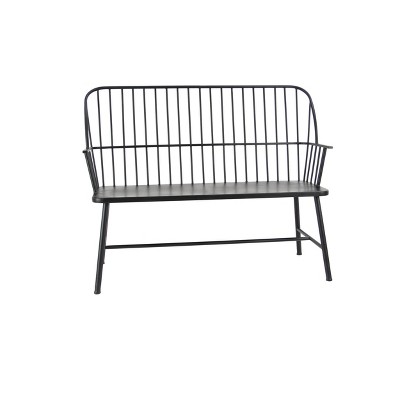 target black metal bench