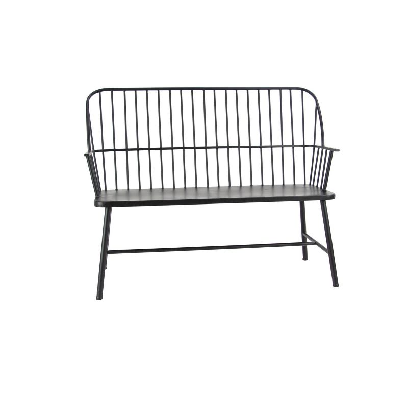 Traditional Outdoor Patio Bench - Black - Olivia &#38; May, 1 of 20