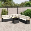 vidaXL 11 Piece Patio Sofa Set with Cushions Black and Cream - 2 of 4