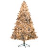 YOOCOZZ  Christmas Decoration - Pre-Lit Snow Flocked Hinged Artificial Xmas Tree with Clear Lights, Tips & Metal Stand, Easy to Setup, Green - 2 of 4