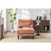 51.6" Modern Chaise Lounge Sleeper with Solid Wood Legs, Upholstered Recliner for Bedroom Living Room Study-3irtyhousy - 3 of 4