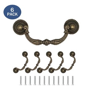 3.7-in,96mm Center to Center Bronze Cabinet Pull Handles,6 Pack - 1 of 4