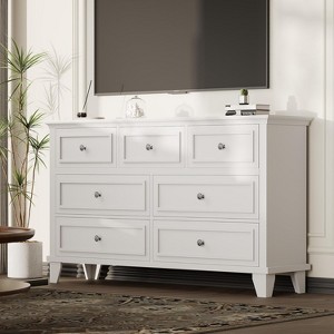 7 Drawer Dresser, Large Wooden Storage Chest of Drawers - 1 of 4