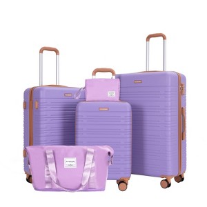 SEVOBAL Luggage 5 Piece Set with Spinner Wheels and TSA Lock for Smooth Travel Mobility, Lilac, 19.5"*12"*30.5" - 1 of 4