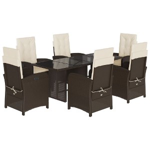 vidaXL Garden Dining Set Brown and cream white - 1 of 4