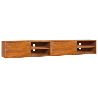 vidaXL Wall-mounted TV Stand 70.9 in.x11.8 in.x11.8 in. Solid Wood Teak
