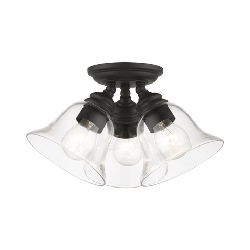 Livex Lighting Moreland 3 - Light Semi-Flush Mount in  Black - image 1 of 1