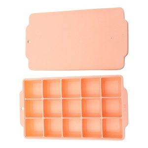 Unique Bargains 15-Cavity Square Ice Tray with Color-Matched Lid Hand Wash Only Silicone Space 7.68"x4.33"x1.38" 1 Pc - 1 of 3