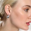 SOHI Women's Metallic Silver The Small Dented Teardrop Stud Earrings - 4 of 4