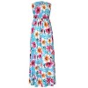 Coolmee Women's Summer Floral Dress Casual Sexy Strapless Party Wedding Guest Beach Formal Maxi Dress - 2 of 4