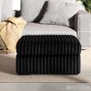 Roundhill Furniture Solenne Oversized Ottoman with Jumbo Corduroy Upholstery Black - 2 of 4