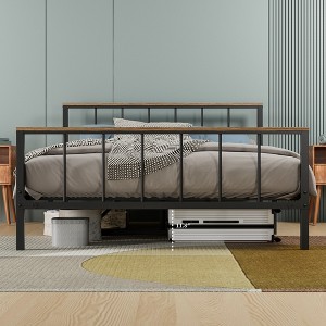 Full Size Metal Platform Bed with Headboard and Footboard - 1 of 4