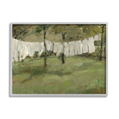 Stupell Industries Soothing Yard Clothesline Scene Framed Giclee