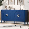CAVINAS Fir Veneer Cabinet,Sideboaacrd Cabinet with 5 Legs,Adjustable Shelves,Metal Handles,Buffet Table for Corridor,Entrance,Living Room,Study - 2 of 4