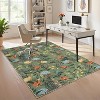 Washable 5x7 Plaid Green Rug, Modern Farmhouse Area Carpet, Soft Non-Slip Stain-Resistant Low Pile Floor Cover for Living Room, Bedroom, Office - 3 of 4
