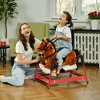 Mshliw Spring Rocking Horse for Ages 3–8, Plush Ride-On Horse with Saddle, Foot Stirrups & Stable Steel Spring Base, Birthday Gift, Christmas gift - 4 of 4