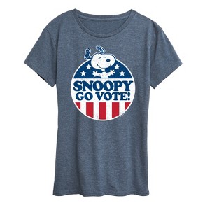 Women's - Peanuts - Snoopy Go Vote Short Sleeve Graphic T-Shirt - 1 of 4