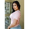 Slickblue Women's Fitted Mesh Top with Front Cut-Out and Hook Closure - Short Sleeve Summer Style, Color & Size Options - 4 of 4