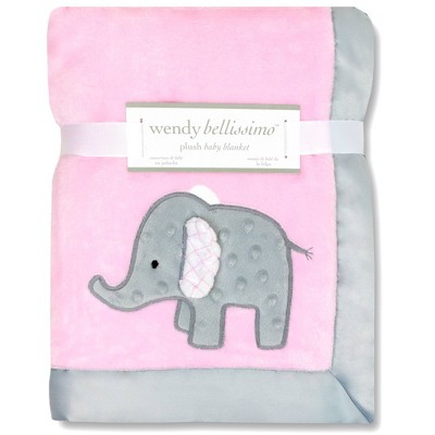 Pink elephant baby blanket hotsell