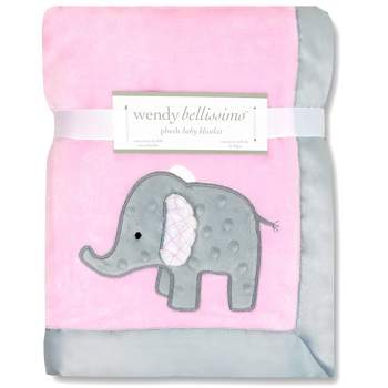 Wendy Bellissimo Elephant 2 Ply Plush Blanket - Pink