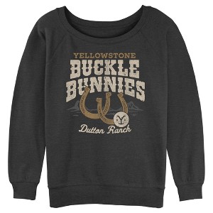 Junior's Yellowstone Buckle & Bunnies Horseshoes Dutton Ranch Sweatshirt - 1 of 4