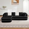 106" Teddy Velvet L-Shaped Sectional Sofa with Chaise, Boneless 32D High-Density Foam, Fluffy Comfy Couch with Curved Armrests, No Assembly - 3 of 4