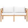 vidaXL Patio Bench with Cream Cushions Solid Teak Wood - 2 of 4
