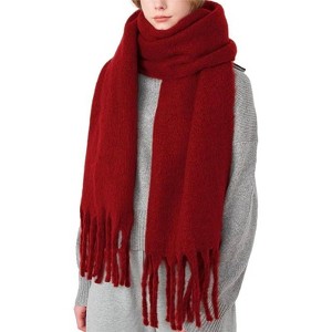 Zuppad Women Cashmere Feel Scarf, Soft Warm Winter Scarf for Cold Weather, Christmas Blanket Scarves Pashmina Shawl Wrap - 1 of 4