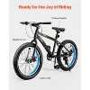 VEVOR Mountain Bike,20in MTB Bicycle with 7 Speeds SHIMANO Twist Shifting,Comfort Saddle,Dual Disc Brakes,High Carbon Steel Frame,Fat Tire,Black&Blue - 3 of 4
