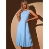 Allegra K Women's Sleeveless Pleated Ruffle Hem Crew Neck Tank Knitted Elegant Midi Dress - 2 of 4