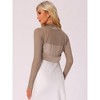 INSPIRE CHIC Women's Sheer Elegant Wedding Open Front Crop Bolero Shrugs - 4 of 4