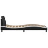 vidaXL Modern Single Bed Frame with Headboard - 39.4"x79.9" Faux Leather Black/White, Metal Support Legs, Plywood Slats - 4 of 4