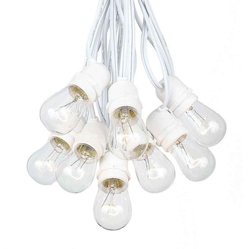Novelty Lights Edison Outdoor String Lights with 25 In-Line Sockets White Wire 37.5 Feet, 1 of 8